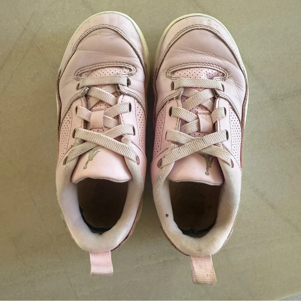 Nike Jordan Flight Court PS Pink Foam Sneakers Girls Size 12C | Leather Low Tops
